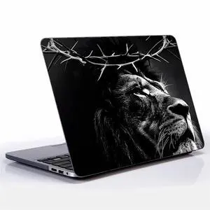FKBRCL4U for MacBook Air 13 Inch Case, Black Case Jesus Profound Lion Head Pattern 2018/2020 Version of A1932/A2179/A2337 Plastic Hard Shell Black Computer Case