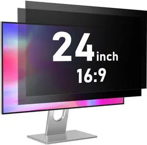24 Inch Privacy Screen for Monitor - Anti Glare, Blue Light Blocking, Eye Protection Anti-Spy Filter - Fits 16:9 Aspect Ratio, Computer Screen Privacy Filter, Removable & Anti-Scratch(2-Pack)