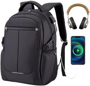Amdtsaue Travel Laptop Backpack for Men, Water Resistant Backpack Airline Approved Business Work Bag with USB Charging Port