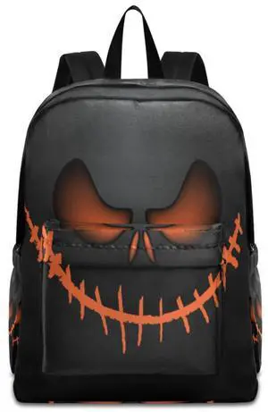 ZzWwR Halloween Mask Background Large Laptop Backpack Durable Travel Computer Bag for Men Women School Bookbag Work