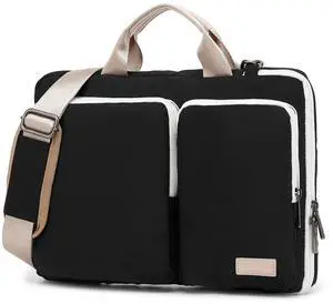 SANFAN 360° Protective Laptop Shoulder Bag Sleeve Case For MacBook Air 15 inch and 15 inch-15.6 inch Laptop (Black)