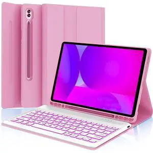 Keyboard Case for Samsung Galaxy Tab 10 FE Plus 13.1inch, S10 FE+ Smart Keyboard Case Magentic Keyboard Cover with S-Pen Holder, Pink