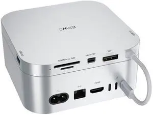 Mac mini M4 USB Dock Hub, Compatible with Mac mini M4 and M4 Pro 2024, Featuring a 4K60Hz DP & miniDP Port, 5Gbps USB Port, and SD/TF Card Slot