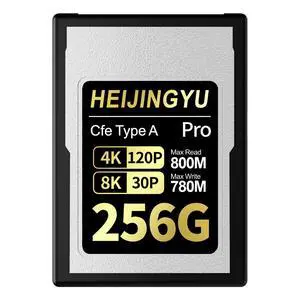 HEIJINGYU 256GB CFexpress Type A High Performance Memory Card Professional Grade, Up to 800MB/s Read Speed and 780MB/s Write Speed for 4K 120P, 8K 30P Recording for Sony Alpha & FX Cameras