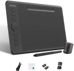 Parblo Intangbo S 7x4 Inch Graphic Drawing Tablets, 8192 Levels Pressure Drawing Pad Compatible with Android/Windows/Mac