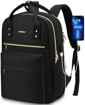 YAMTION 17 Inch Laptop Backpack for Women Bookbag School Backpack Computer Bag with Charger,Aesthetic Computer Backpacks for Girls College Work Mochila Mujer