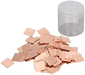 Heatsink Copper Pad Shim, 100Pcs Pure Copper Plate Cooler Thermal Pad Shim for Cooling Phone PC CPU GPU, Mechanical Components (20 * 20 * 1.0MM)