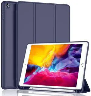 iMieet for iPad 9.7 Case (2018/2017 Model, 6th/5th Generation), Smart Cover with Pencil Holder and Soft Baby Skin Silicone Back and Full Body Protection, Auto Wake/Sleep Cover (Dark Blue)