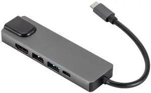 Sahara 5-in-1 USB-C Hub with Ethernet  Multiport Adapter with 4K HDMI, USB 3.0/2.0, 100W PD Charging, and RJ45  Compatible with MacBook, Chromebook, and PC