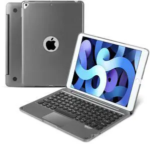 scukous Wireless Bluetooth Keyboard Case with Touchpad Mouse for iPad 9th 8th 7th Gen 10.2'', iPad Air 3rd 10.5'', iPad Pro 10.5", Smart Wireless Keyboard Case 360° Full Protection Cover (Dark Gray)