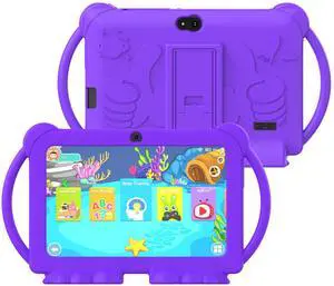 Kids Tablet, 7 inch Tablet for Kids 4GB+32GB Supports 1TB expansion Android Preinstalled Parental Control Children Education Toddler Tablets with Dual camera Bluetooth WIFI6 Shockproof Kickstand Case