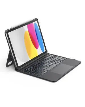 Belkin Everyday Keyboard Case w/Cradle, Backlit Bluetooth Keyboard, Multi-Gesture Controls, Magnetic Apple Pencil Storage Compatibility, & Multimedia Keys for iPad 10th Generation 10.9" - Black