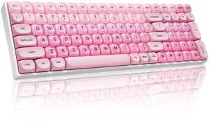 ZORNHER ZH100 Foundation Mechanical Kevboard,Pink Creamy Kevboard with Number Pad,Girly Keyboard,Full Size Gaming Keyboard Cute,Jelly MOA Profile,Creamy Sounding Linear Switches