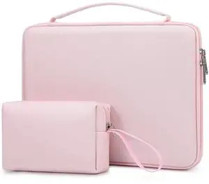 HYZUO 13.3-14 Inch Hard Shell Laptop Sleeve Case for MacBook Pro 14 M5/M4/M3/M2/M1, MacBook Pro/Air 13, Dell Pro 13/14 Premium, XPS 13, 13.8"-13" Surface Laptop, HP Spectre X360 13/14, Pale Pink