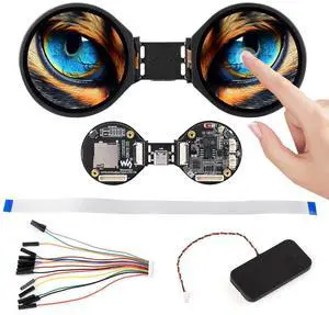 Waveshare ESP32-S3 1.28inch Double Eye Round LCD AIoT Development Board, with Dual 1.28inch IPS Displays, 240 × 240 Resolution, Dual-core 240MHz Processor, Wi-Fi/Bluetooth 5 Support, with Touch