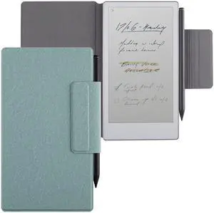 BOZHUORUI Magnetic Case for Remarkable Paper Pro Move (7.3",2025 Released) | Pen Buckle Design | Thin & Lightweight | Book Folio Style | PU Leather Cover with Sleep/Wake (Sage Green)