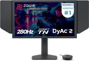 BenQ Zowie XL2546X+ 24.1 Fast TN 280Hz Gaming Monitor for Esports, Motion Clarity DyAc 2, 1080p, XL Setting to Share, S Switch, Shielding Hood, Industrial Grade Bearing Height Adjustment