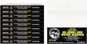 Square Deal Recordings & Supplies - CD Sleeves - RESEALABLE Premium 2mil Thick - Archival Quality, Crystal Clear - Holds 1 Standard 10.4mm CD Jewel Box (1000 Sleeves)