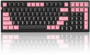 MageGee SKY98 Wireless Gasket Mechanical Gaming Keyboard, 96% Hot Swappable RGB Custom Creamy Keyboard with 5-Layer Sound Padding, BT/2.4G/USB-C, NKRO for Win/Mac (Pink & Black, Blue Whale Switch)