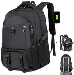 Mfinesun Travel Backpack 17 Inch Laptop Backpack With Shoe Compartment, 45L Expandable Large College Backpack for Men/Women with USB Charging Port