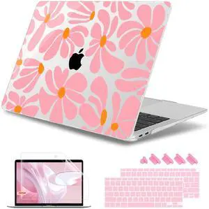 May Chen Compatible with MacBook Air 13 inch Case 2022 2021, 2020-2018 Release Model: M1 A2337 A2179 A1932, Plastic Hard Shell Case Cover for Mabook Air 13 inch with Retina Dispaly, Groovy Flower
