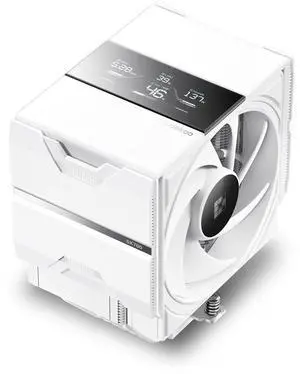 Sudokoo SK700V White AM5 CPU Cooler: 7 Heatpipes CPU Air Cooler with Digital Display for AM5 Exclusive - Single Tower PC Cooling with 120mm FDB PWM Quiet Fan & L-Rail Lock Mount