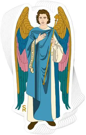 Catholic Concepts | St. Gabriel 4 x 2.25 Vinyl Sticker Label Decal Waterproof Cool Accessory for Laptop, Hard Hats, Water Bottles, Scrapbooks, Folders, Cell Phone | 10-Pack