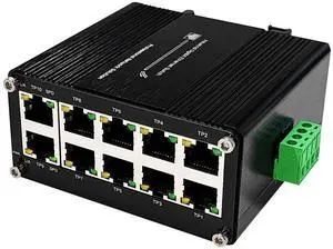 10-Port Gigabit Ethernet Switch,Industrial Design with Rugged Metal Case, Plug and Play, Full-Duplex Fast Ethernet Connectivity, Unmanaged Gigabit Switch, Compact Mini Size, Din-Rail or Wall Mount