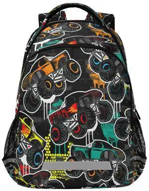 ALAZA Abstract Monster Truck Car Backpacks Travel Laptop Daypack School Book Bag for Men Women Teens Kids