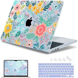 May Chen for M4 MacBook Air 13.6 Inch Case 2025 2024 2023 2022 Release Models: A3240 A3113 M3 A2681 M2, Plastic Hard Shell Case for MacBook Air 13.6" with Retina Display Fits Touch ID, Spring Flowers
