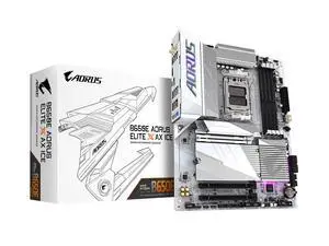 GIGABYTE B650E AORUS Elite X AX ICE AMD AM5 ATX Motherboard, Support Ryzen 9000/8000/7000 Series, DDR5, 12+2+2 Power Phase, 3X M.2, PCIe 5.0, USB-C, WIFI6E, 2.5GbE, EZ-Latch, Q-Flash, RGB GIGABYTE B650E AORUS Elite X AX ICE AMD AM5 ATX Motherboard, Support Ryzen 9000/8000/7000 Series, DDR5, 12+2+2 Power Phase, 3X M.2, PCIe 5.0, USB-C, WIFI6E, 2.5GbE, EZ-Latch, Q-Flash, RGB