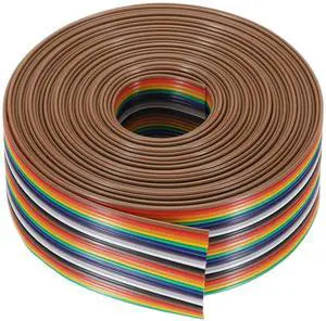 MECCANIXITY 1 Pcs 25 Pin Flat Rainbow Ribbon Cable 16.4FT 1.27mm Pitch Breadboard Jumper Wires for Electronic Projects MECCANIXITY 1 Pcs 25 Pin Flat Rainbow Ribbon Cable 16.4FT 1.27mm Pitch Breadboard Jumper Wires for Electronic Projects