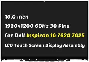 HOULISE Replacement for Dell Inspiron 16 7620 7625 2-in-1 P119F P119F001 0K9G5V K9G5V 1920x1200 30 Pins 16.0" LCD Non-Touch Screen Display Digitizer Assembly (Non for Dell Inspiron 16 Plus) HOULISE Replacement for Dell Inspiron 16 7620 7625 2-in-1 P119F P119F001 0K9G5V K9G5V 1920x1200 30 Pins 16.0" LCD Non-Touch Screen Display Digitizer Assembly (Non for Dell Inspiron 16 Plus)