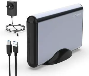 GODO 3.5 inch External Hard Drive Enclosure for 2.5 3.5 SATA HDD SSD,USB 3.0 to Aluminum Hard Drive Dock Case with Stand,Support UASP,12V Power Adapter 18TB-Grey GODO 3.5 inch External Hard Drive Enclosure for 2.5 3.5 SATA HDD SSD,USB 3.0 to Aluminum Hard Drive Dock Case with Stand,Support UASP,12V Power Adapter 18TB-Grey