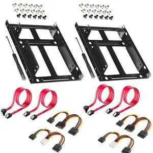 2 Pack SSD/HDD Metal Mounting Bracket kit 2.5 to 3.5, Convert Any 2.5 inch Solid State Drive/HDD Into One 3.5 inch Drive Bay 2 Pack SSD/HDD Metal Mounting Bracket kit 2.5 to 3.5, Convert Any 2.5 inch Solid State Drive/HDD Into One 3.5 inch Drive Bay