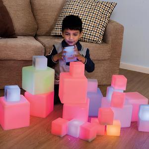 TTS Sensory ICT Glow Construction Blocks  Interactive LED Light-Up STEM Building Set for Kids