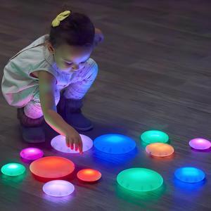 TTS Rechargeable Glow Pebbles 12pcs  STEM Sensory Color Changing Light-Up Toy for Stacking & Rolling | ICT Integration