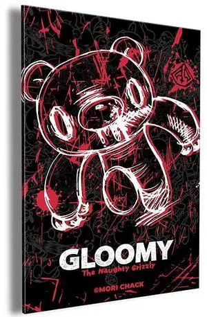 Black Out - Gloomy Bear Acrylic UV Printed Acrylic Wall Art - 16in x 24in