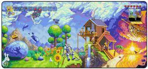 Starforge - Terraria - Beginnings Gaming Desk Mat  Large Extended Mouse & Keyboard Pad