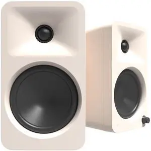 Kanto ORA4MC 140W Powered Reference Speakers with Bluetooth 5.0 and USB-C Input | 4 Woofers with Deep Bass Extension | Bi-Amplified | 80 Hz Automatic Crossover | Reference Quality Sound | Pair | Cream