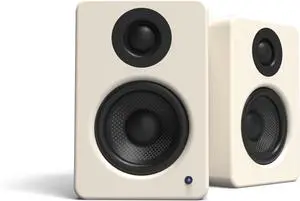 Kanto YU2MC Powered Desktop Computer Speakers | 3" Drivers 3/4" Silk Dome Tweeter | 50 W RMS | Built-in USB DAC & AUX Input | Sub Out | Pair | Matte Cream