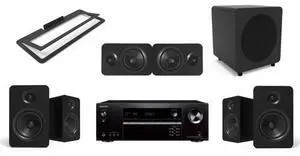 Kanto Speakers | Onkyo 7.2 Ch 8K eARC Receiver | 5.1 Ch Home Theatre System (Black) w/ Center Channel Speaker Stand & 100ft 14 Gauge OFC Speaker Wire