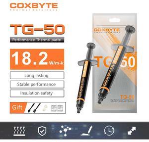 Coxbyte TG-50 thermal paste, 18.2W/mK ultra-high thermal conductivity suitable for CPU/server/GPU thermal conductivity, non corrosive,4g