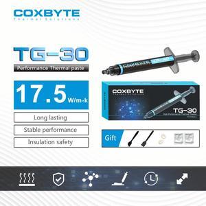 Coxbyte TG-30 thermal paste, 17.5W/mK ultra-high thermal conductivity suitable for CPU/server/GPU thermal conductivity, non corrosive,4g