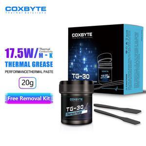 Coxbyte TG-30 thermal paste with ultra-high thermal conductivity of 17.5W/mK, Premium Performance Thermal Paste for all processors, Canned 20g