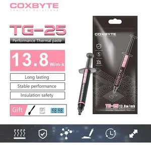 Coxbyte TG-25 Thermal Grease Performance Thermal Conductive Grease Paste 13.8 W/MK 2g For Game PC PS4 PS5 CPU GPU Cooling