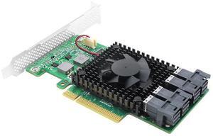eShinreal PCIe 3.0 x8 to 4-Port U.2 (SFF-8643) NVMe SSD Switch Adapter Card PLX8747 Chipset