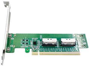 eShinreal PCI Express 5.0 x16 to Two MCIO 8i Slim Adapter Card