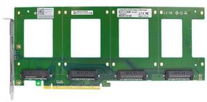 eShinreal PCIe to 4× U.2 NVMe SSD Adapter (SFF-8639) Card-PCIe Bifurcation Required