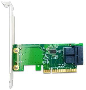eShinreal 2-Port PCIe 3.0 x8 to U.2 NVMe (SFF-8643) Adapter Card-Bifurcation Required to support 2x U.2 SSD